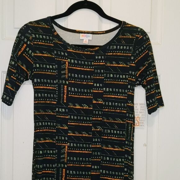LulaRoe Julia black printed Dress Sz XS NWT - Picture 3 of 6